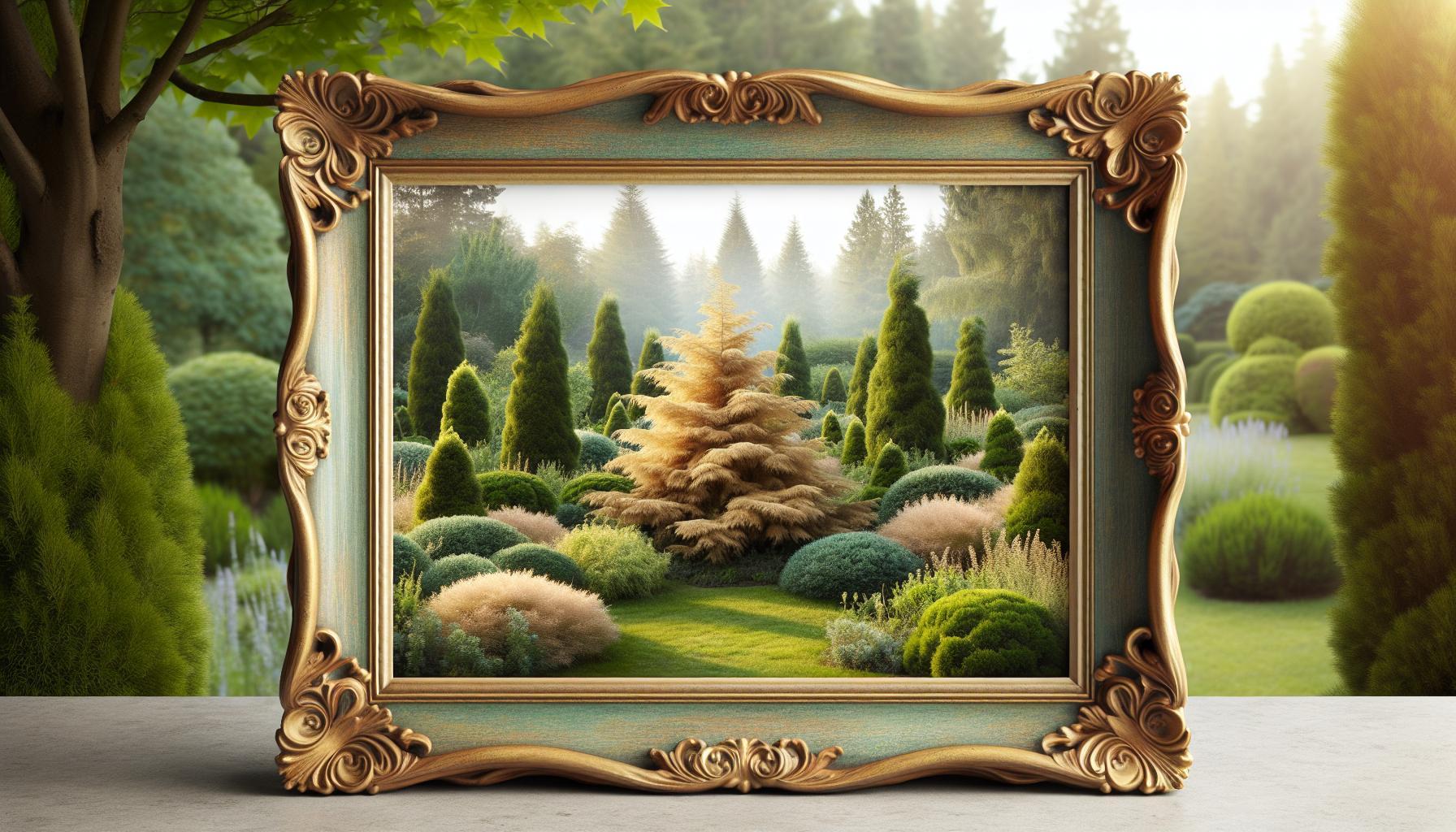 Juniperus media pfitzeriana aurea glauca: Jalovec prostřední v zahradním designu