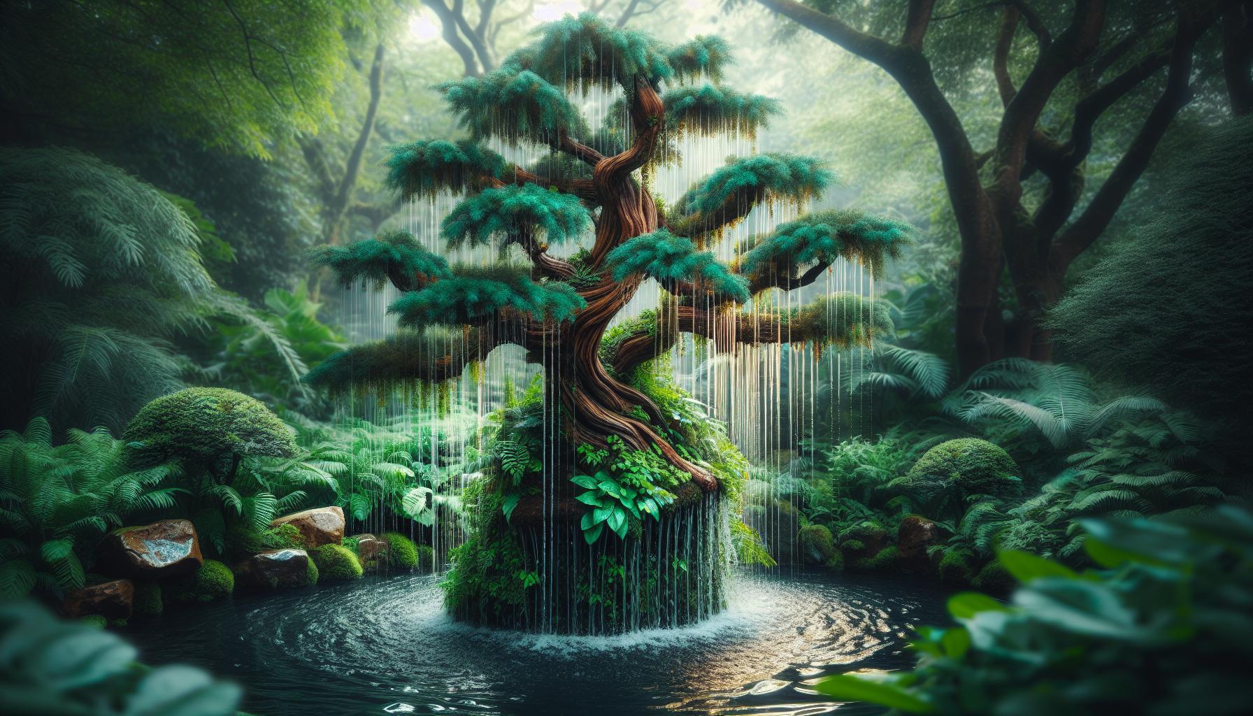Taxodium distichum cascade falls: Tisovec dvouřadý kaskádový ve vodních prvcích